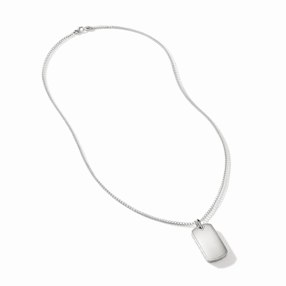 John Hardy Sterling Silver Tag Pendant Necklace