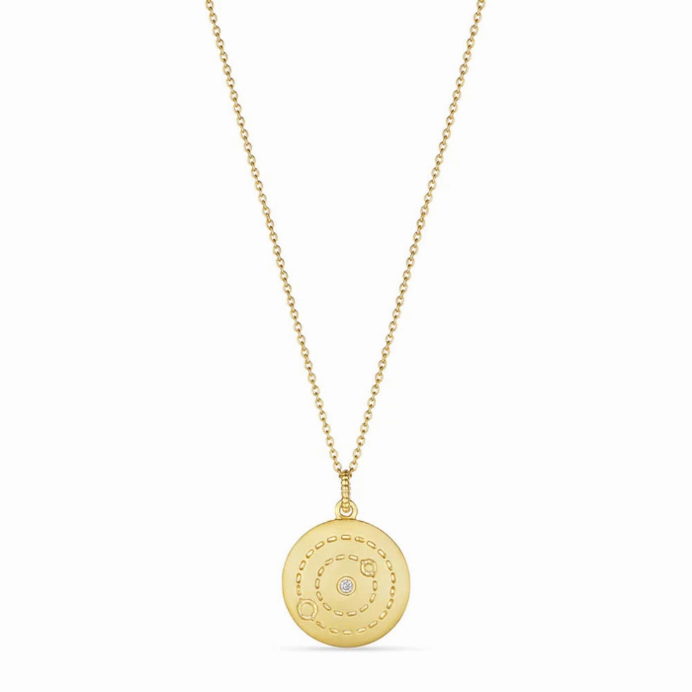 Judith Ripka 14k Little Luxuries Cosmic Medallion Necklace with Diamonds