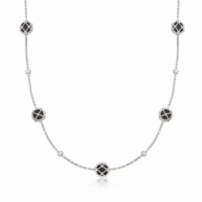 Judith Ripka Isola Black Onyx Station Necklace