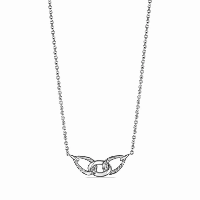 Judith Ripka Sterling Silver Eternity Interlocking Link Necklace