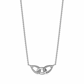 Judith Ripka Sterling Silver Eternity Interlocking Link Necklace