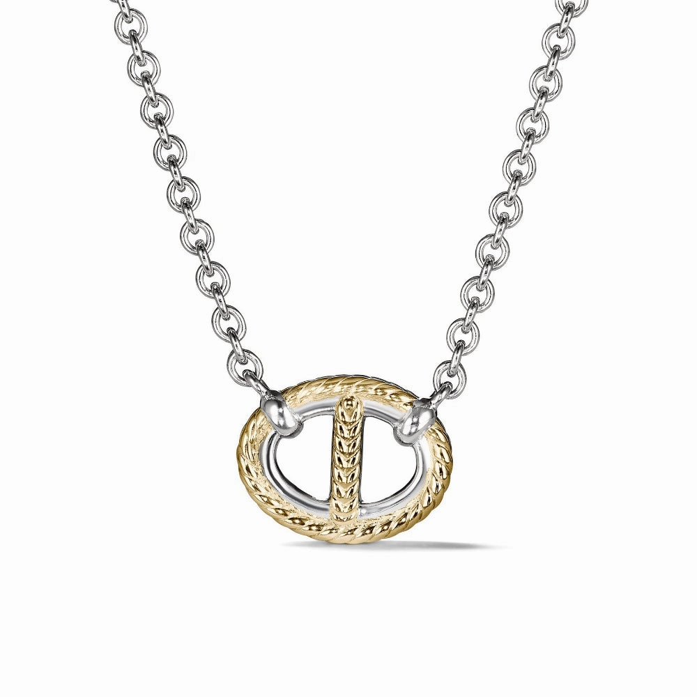 Judith Ripka Vienna Single Link Necklace with 18K Gold