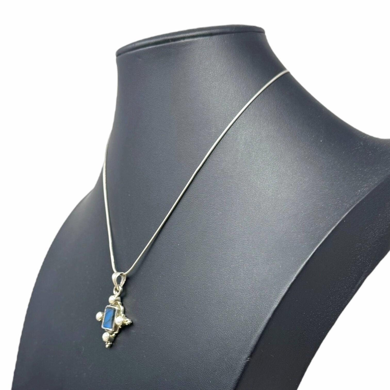 Labradorite & Pearl Sterling Silver Necklace