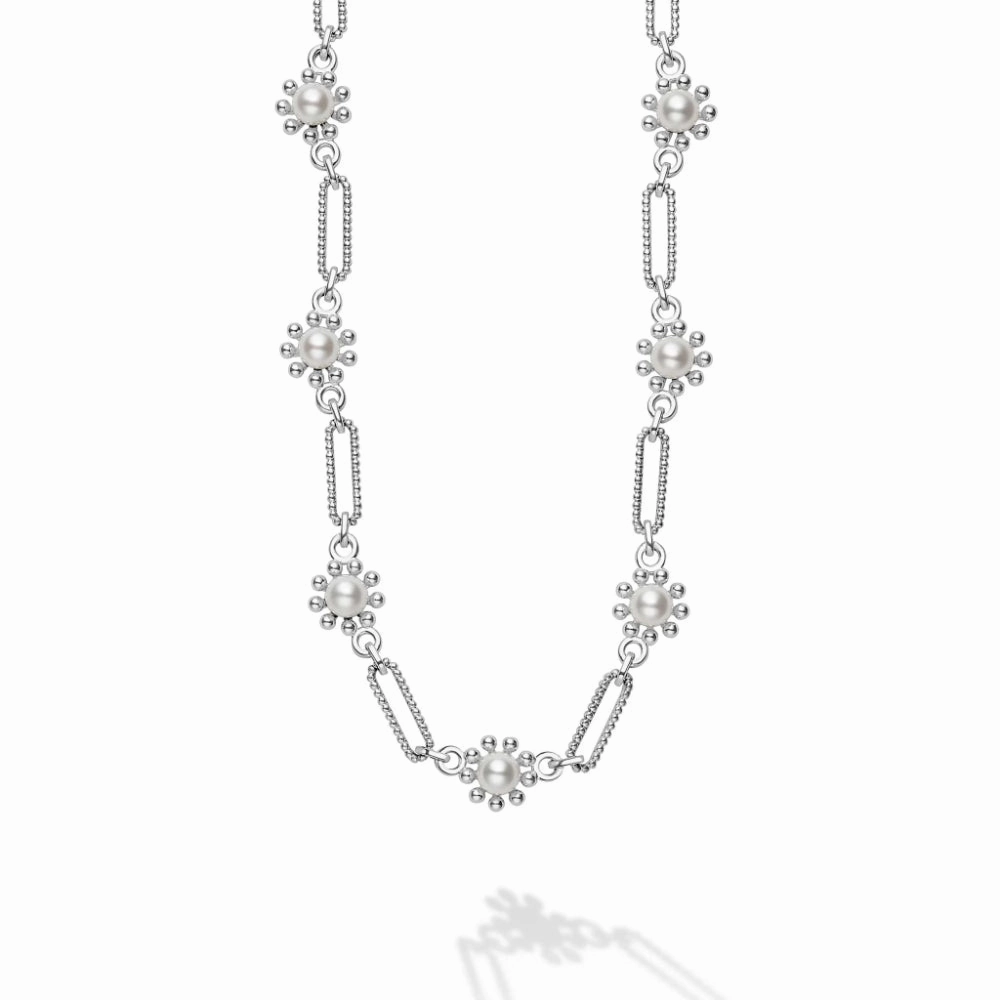 Lagos Luna Fleur Pearl Link Necklace