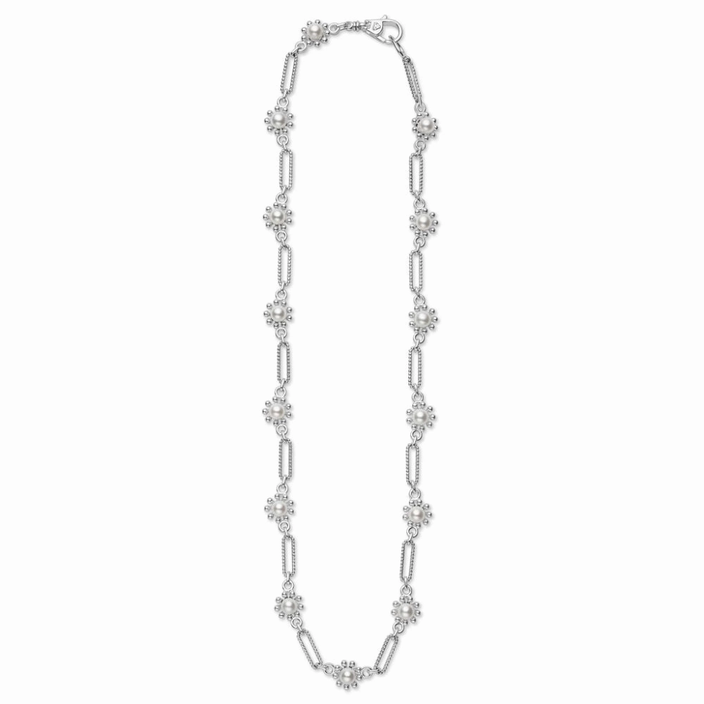 Lagos Luna Fleur Pearl Link Necklace