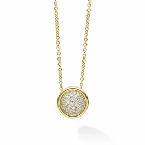 Lagos Meridian 18k Gold Diamond Circle Pendant Necklace
