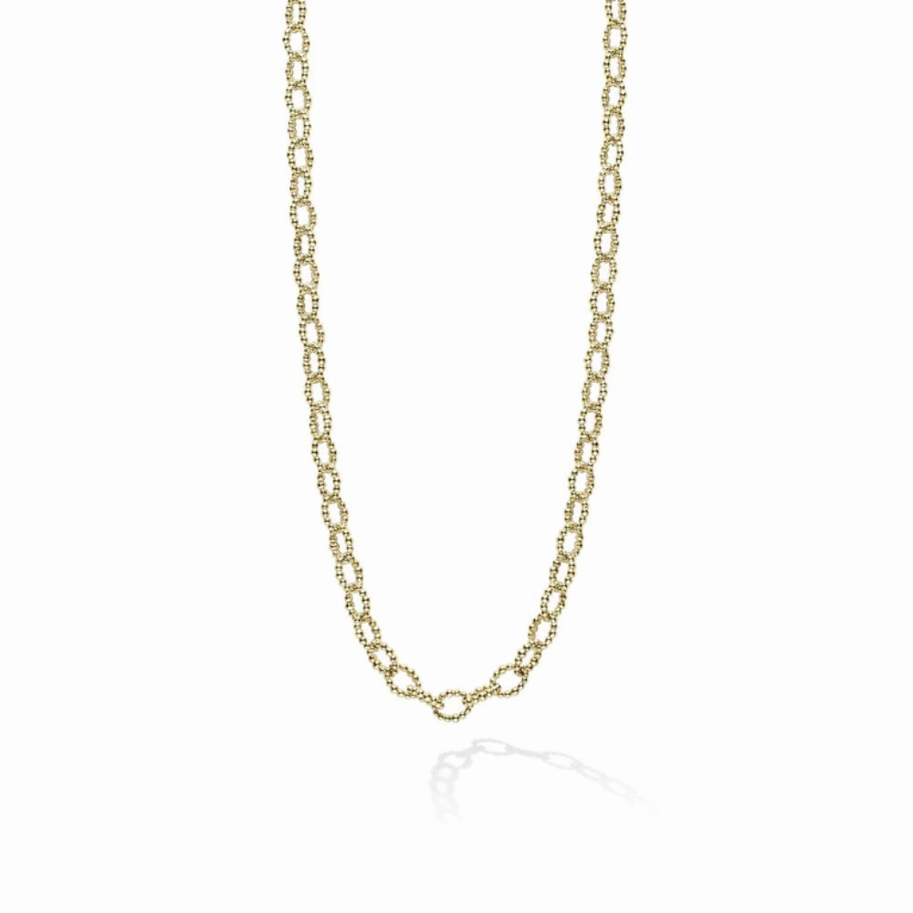 Lagos Signature Caviar 18k Gold Petite Link Necklace