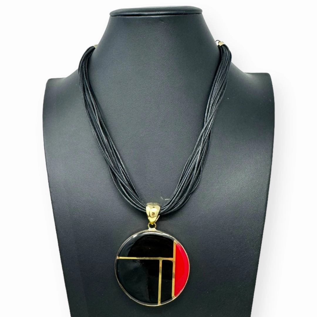 Leather Corded Pendant Necklace Chicos