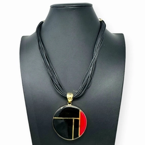 Leather Corded Pendant Necklace Chicos