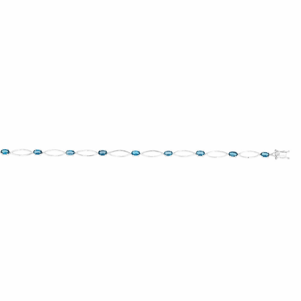 London Blue Topaz Bracelet in Sterling Silver