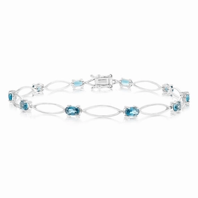 London Blue Topaz Bracelet in Sterling Silver