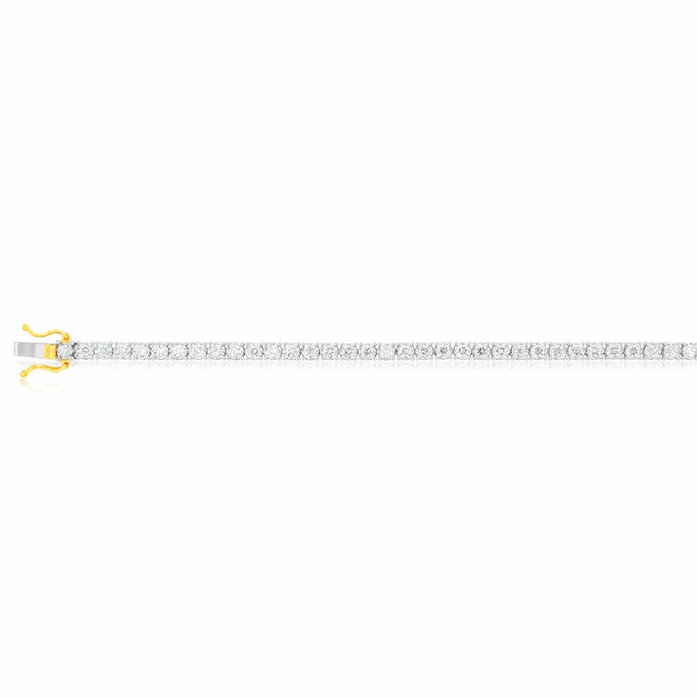 Luminesce Lab Grown 2 Carat Diamond Tennis Bracelet in 9ct Yellow Gold