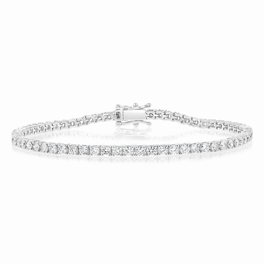 Luminesce Lab Grown 4 Carat Diamond Tennis Bracelet in Sterling Silver