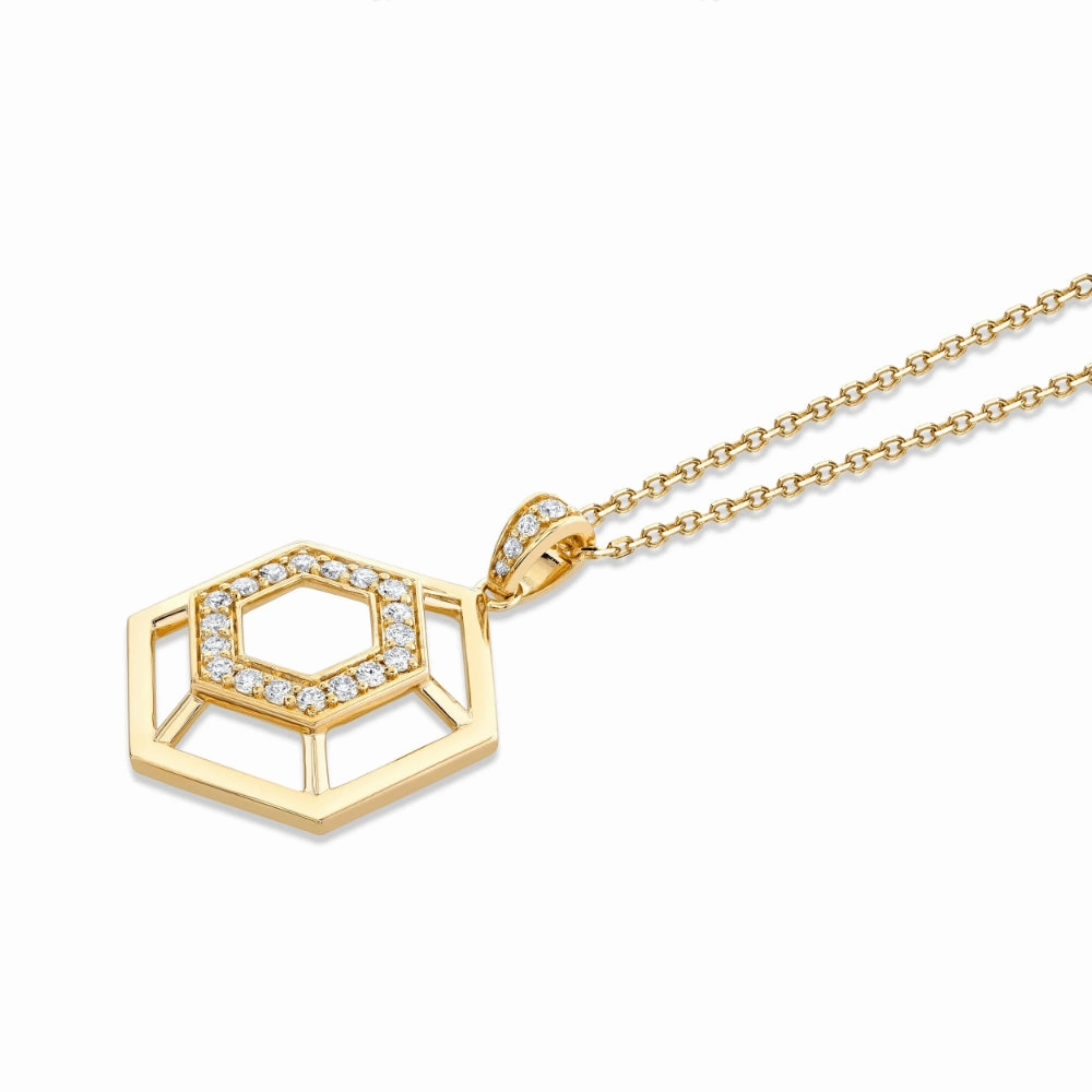 Michael M. 14k Gold Hex Truss Pendant