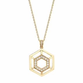 Michael M. 14k Gold Hex Truss Pendant
