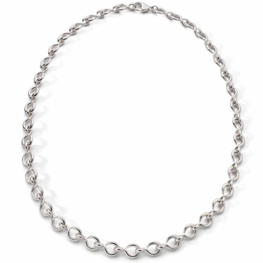 MRK "The Twist" Sterling Silver Midi Infinity Necklace