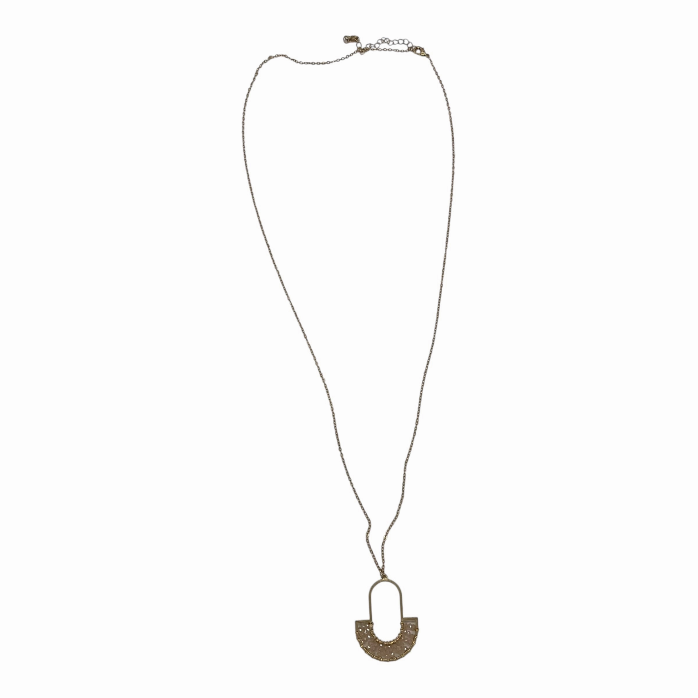 Necklace Charm By Clothes Mentor In Gold & Pink