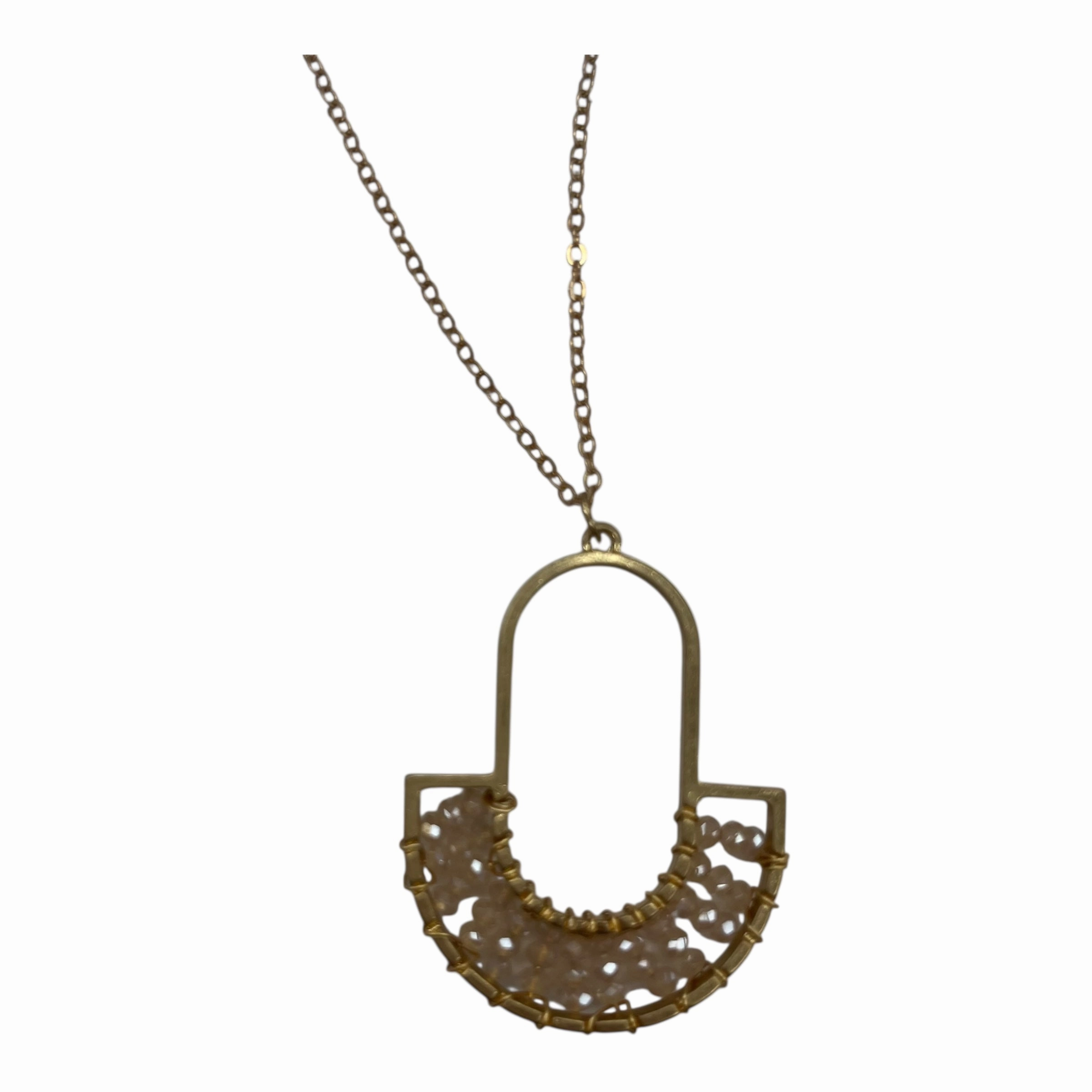 Necklace Charm By Clothes Mentor In Gold & Pink