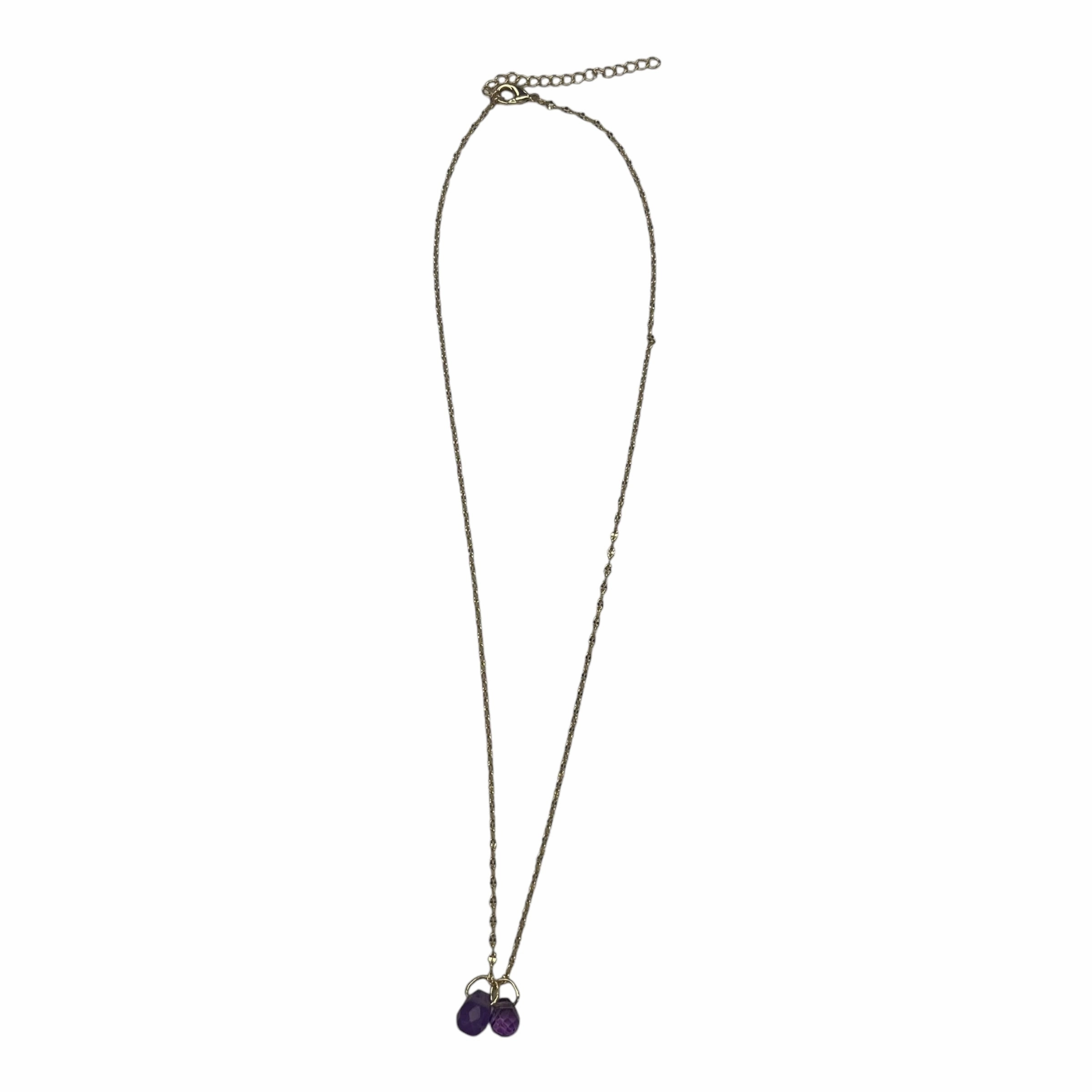 Necklace Charm By Cmf In Gold & Purple
