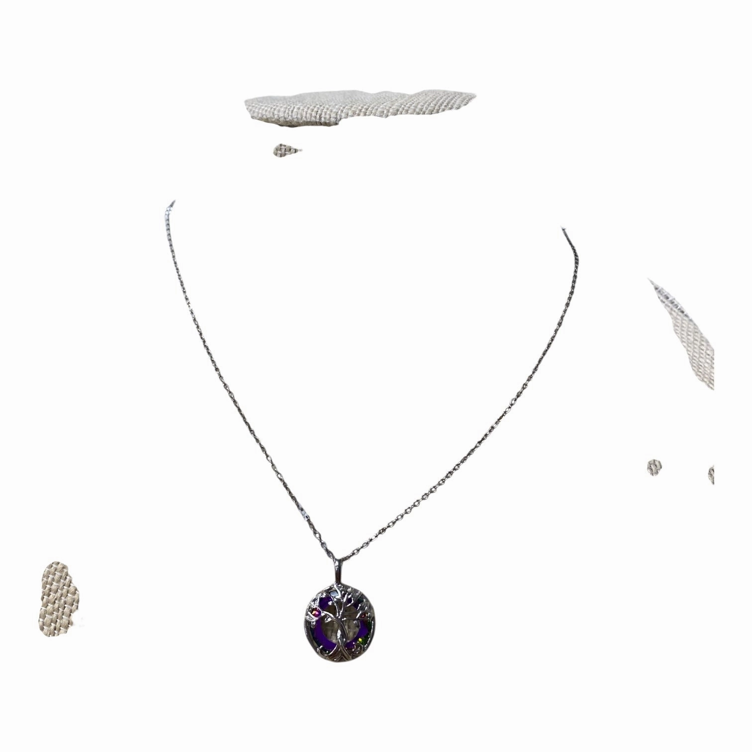 Necklace Charm  In Pink & Silver