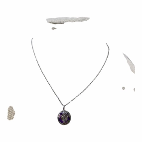 Necklace Charm  In Pink & Silver