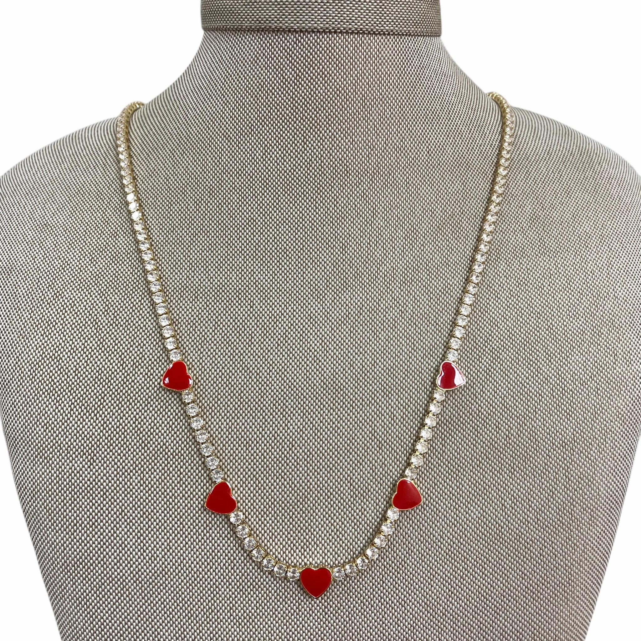 Necklace Choker & Collar By Melania Clara In Gold & Red