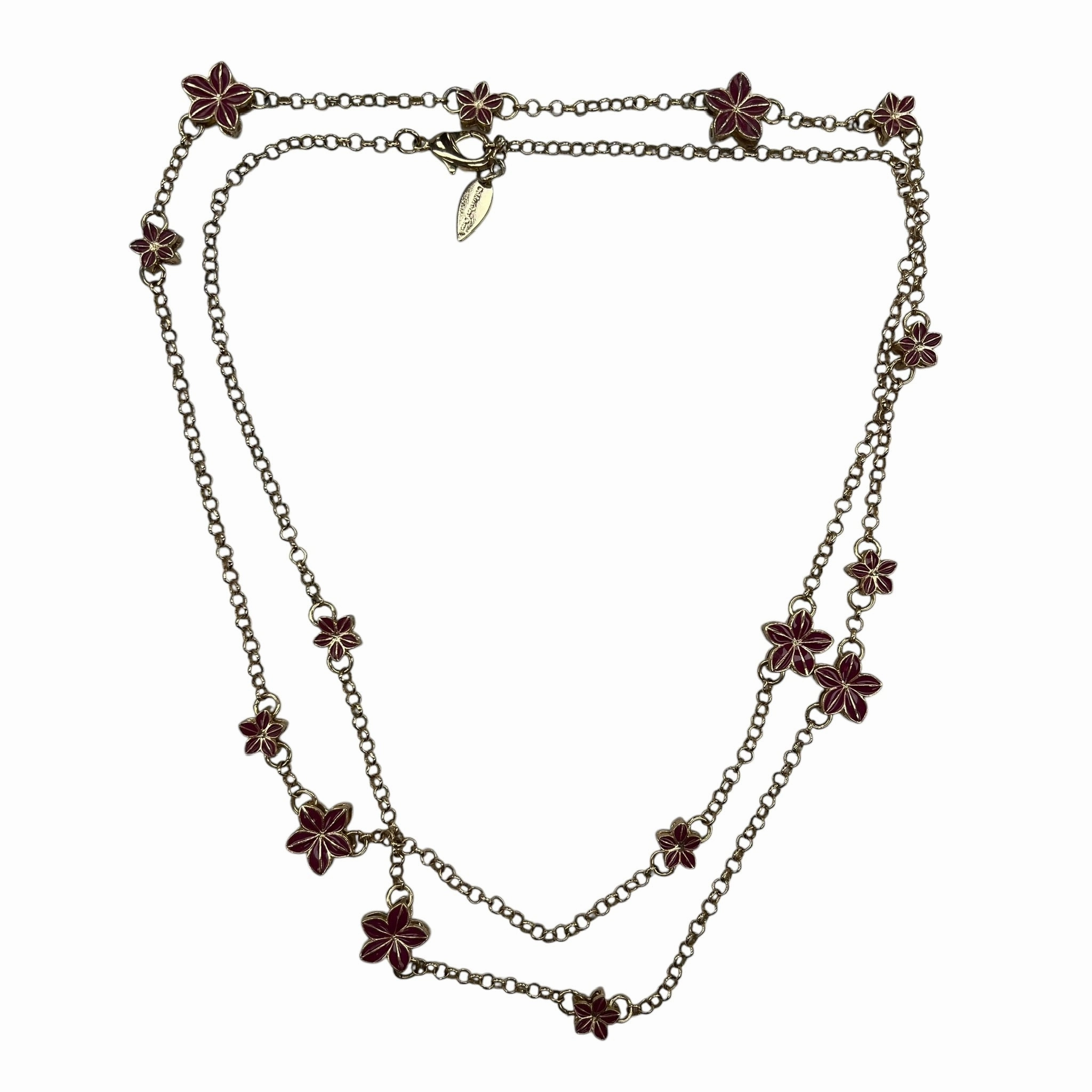 Necklace Lariat & Y-Drop By Coldwater Creek In Gold & Pink