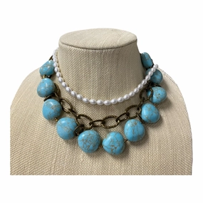 Necklace Lariat & Y-Drop  In Aqua