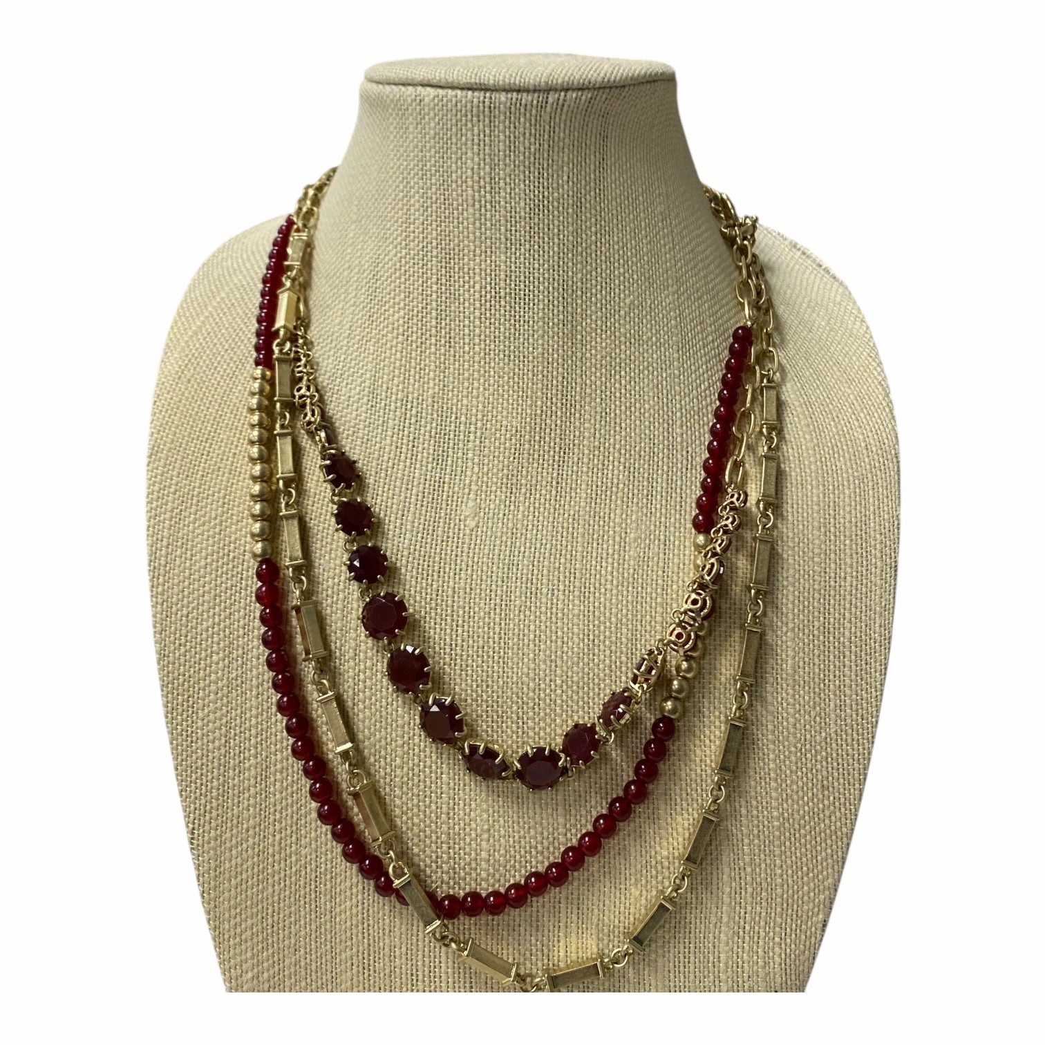 Necklace Lariat & Y-Drop  In Red