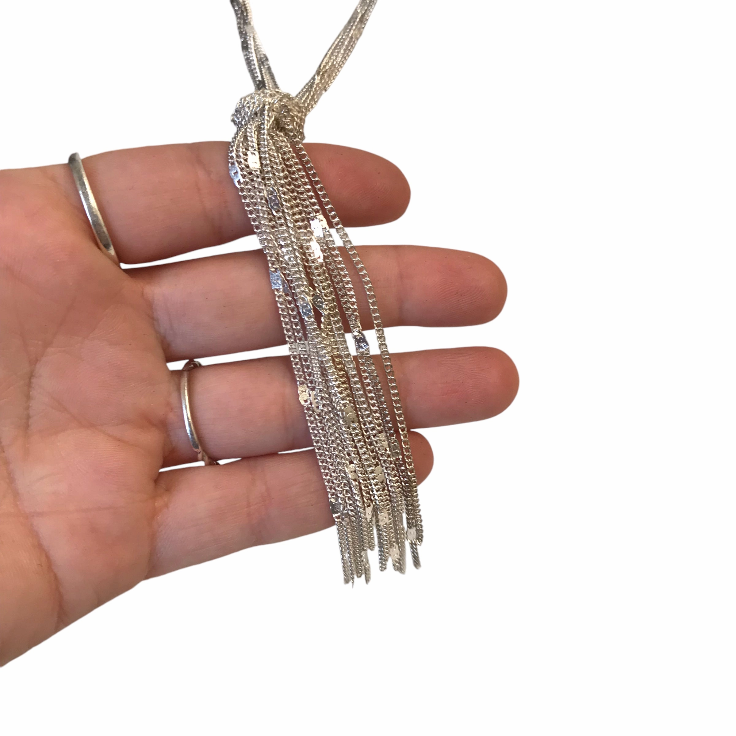 Necklace Lariat & Y-Drop In Silver