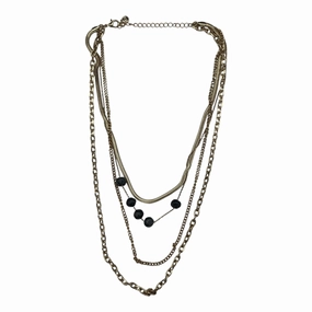 Necklace Layered By Cato In Black & Gold