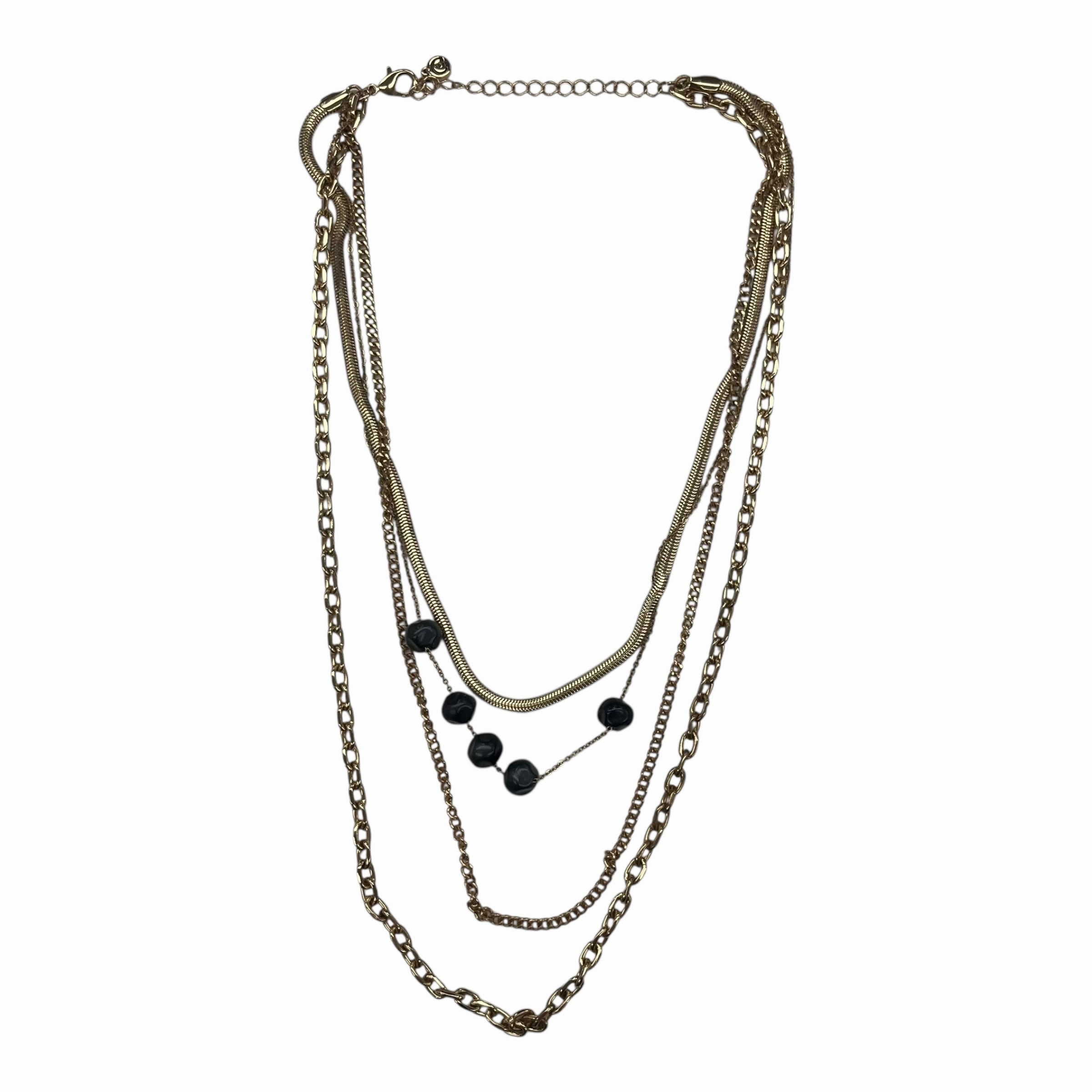 Necklace Layered By Cato In Black & Gold