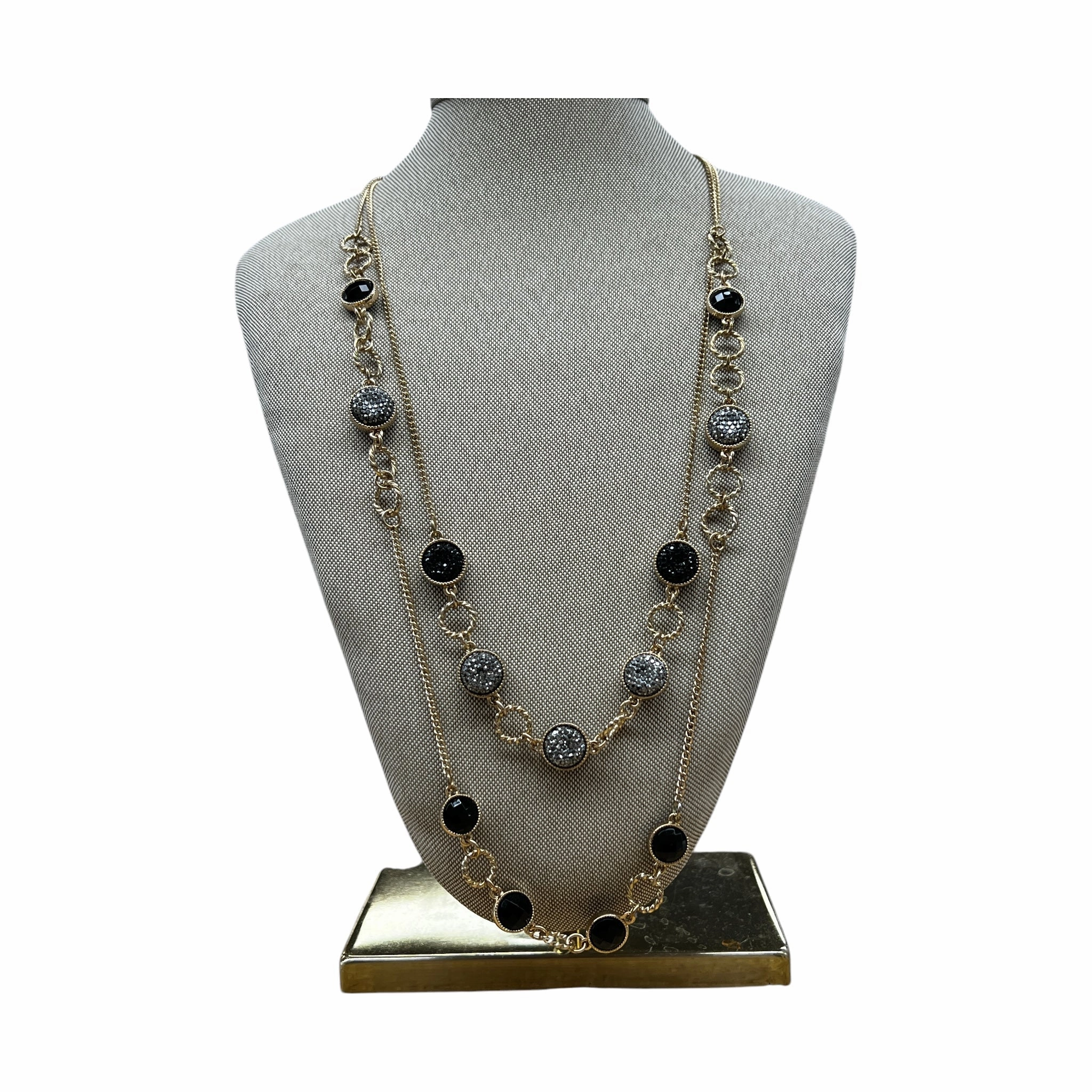 Necklace Layered By Charming Charlie In Black & Gold