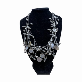 Necklace Layered By chicos  In Grey & Silver