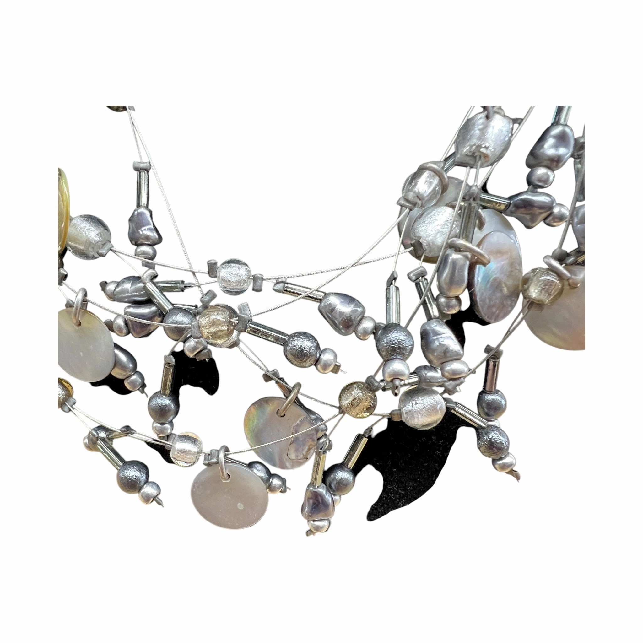 Necklace Layered By chicos  In Grey & Silver