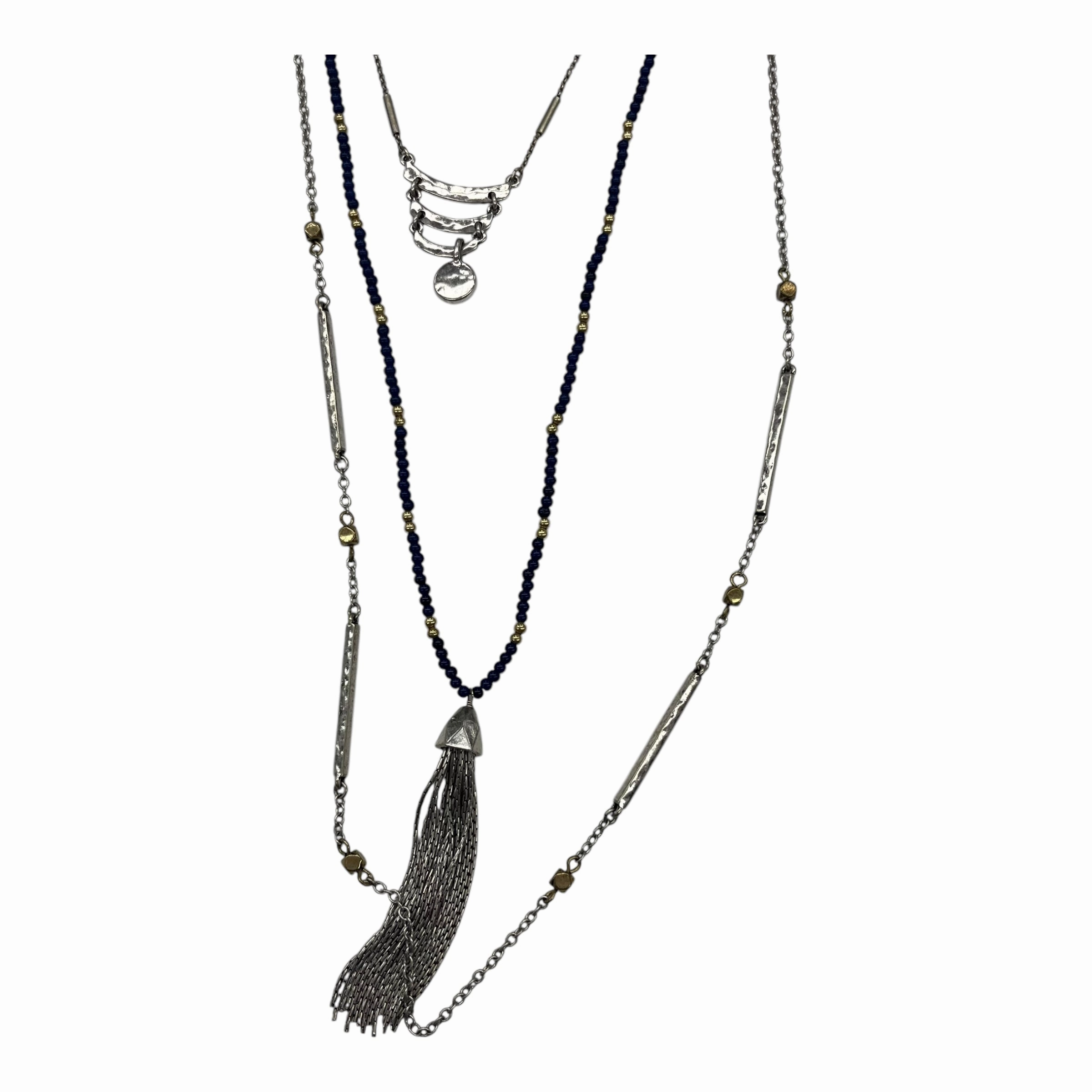 Necklace Layered By Clothes Mentor In Blue & Silver