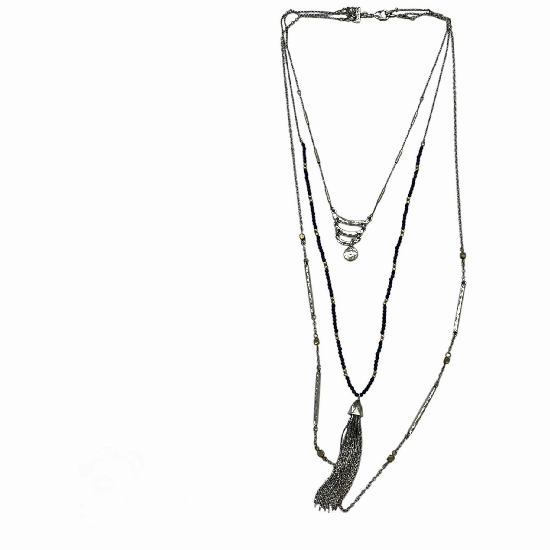 Necklace Layered By Clothes Mentor In Blue & Silver