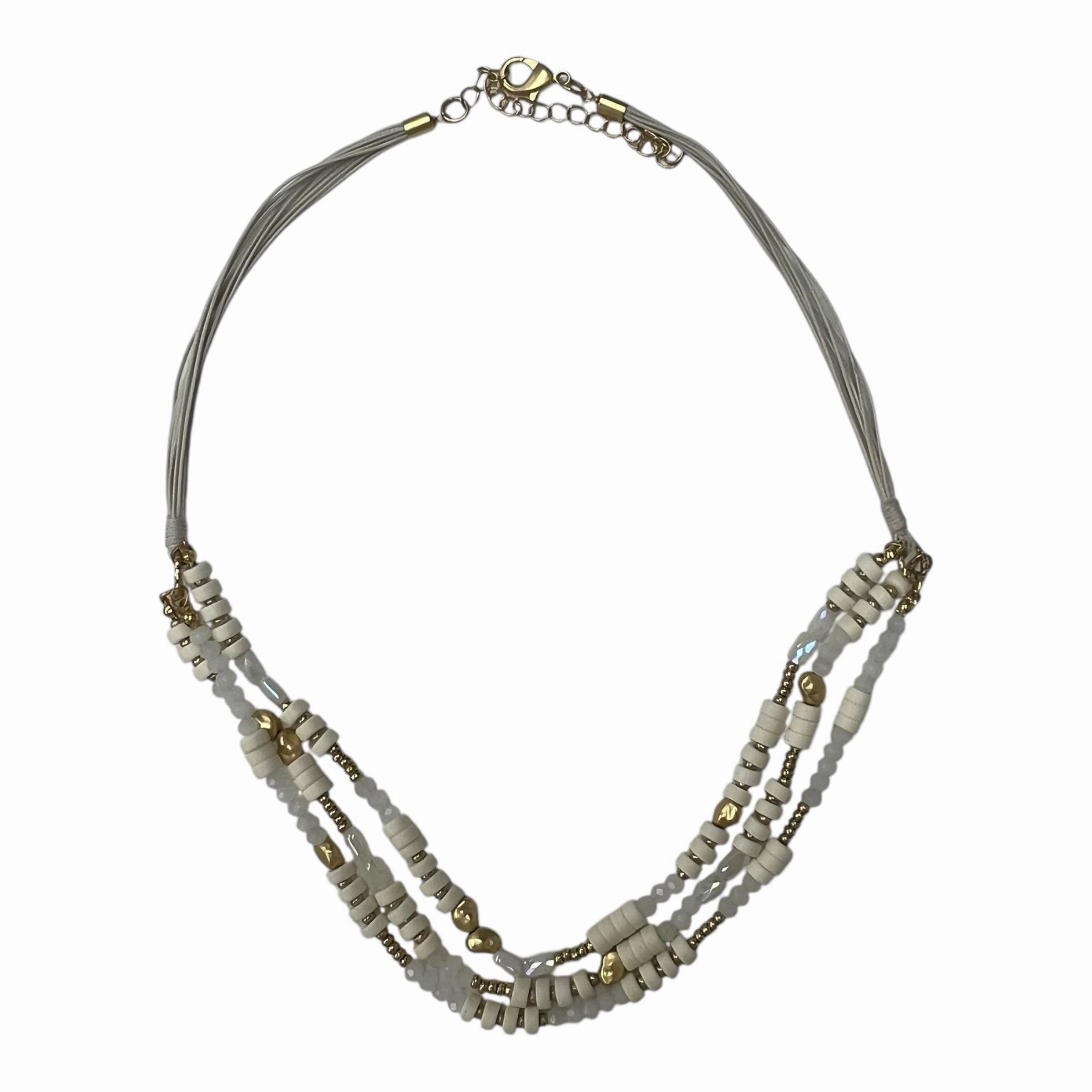 Necklace Layered By Clothes Mentor In White