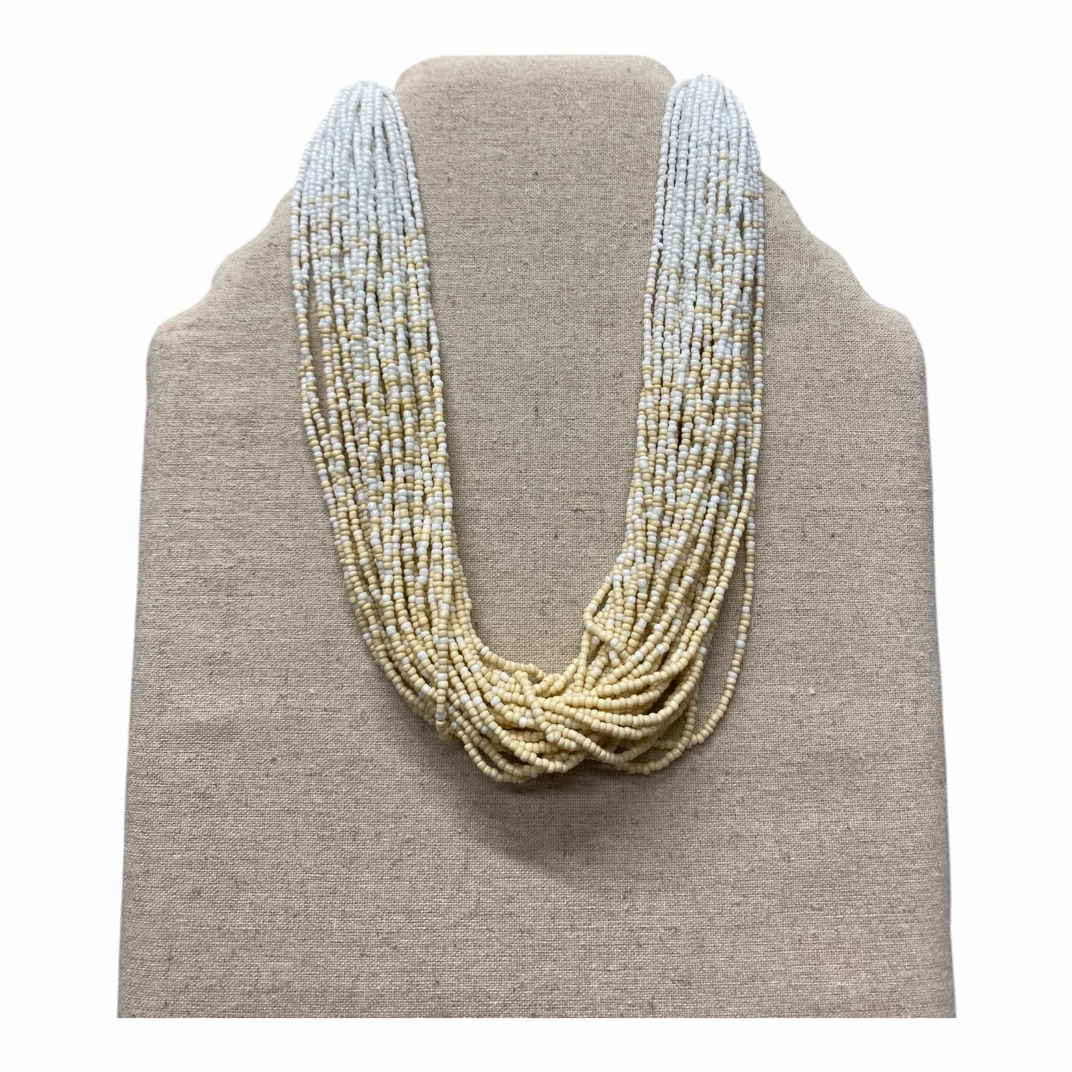 Necklace Layered By Cme In Tan & White