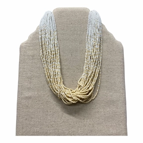 Necklace Layered By Cme In Tan & White