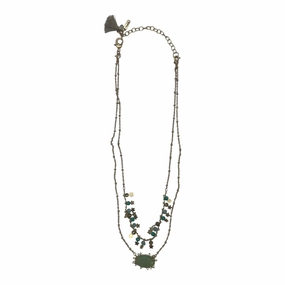 Necklace Layered By Cmf In Gold & Green