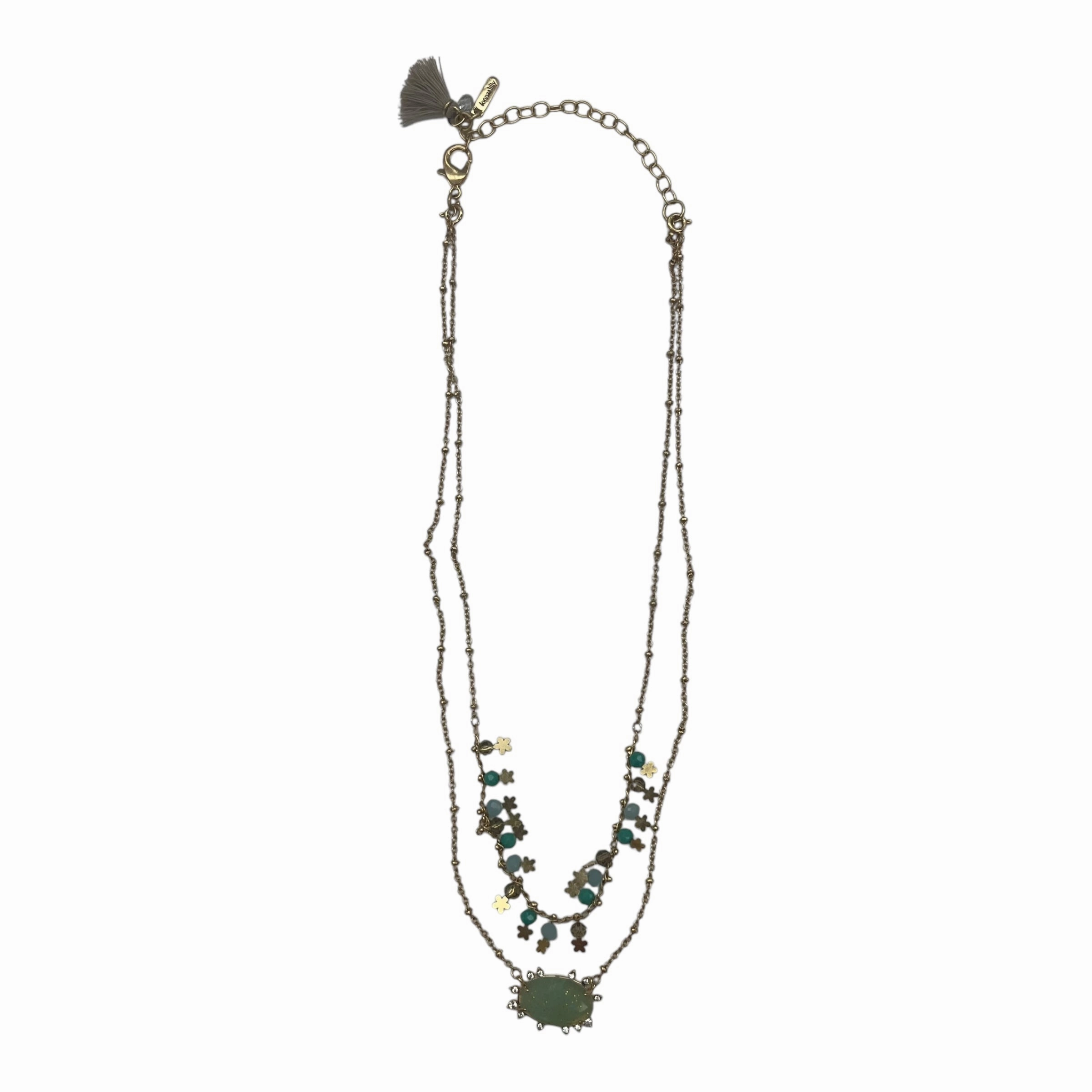 Necklace Layered By Cmf In Gold & Green