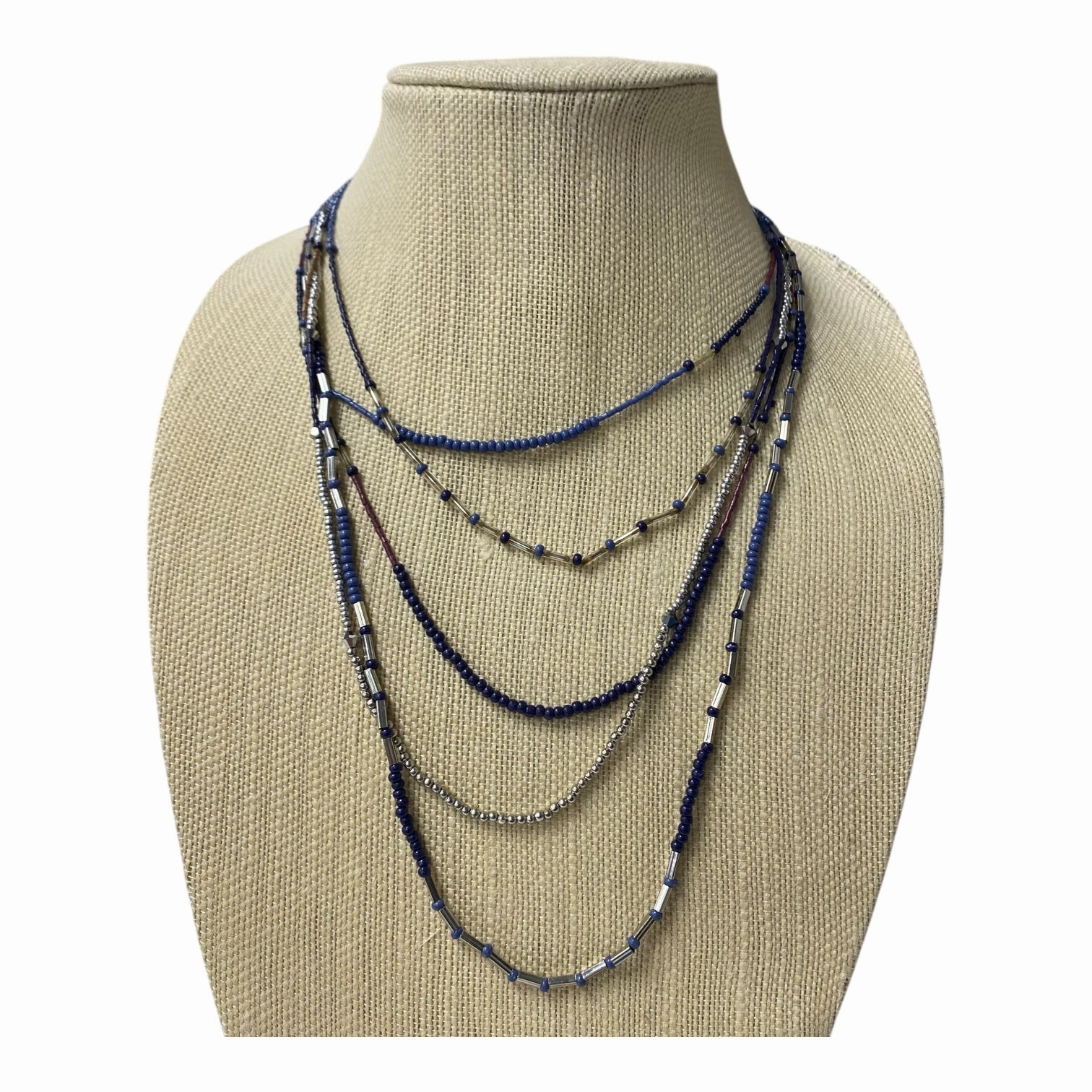 Necklace Layered  In Blue
