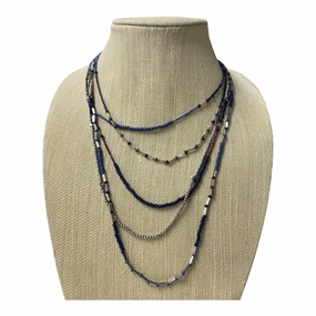 Necklace Layered  In Blue