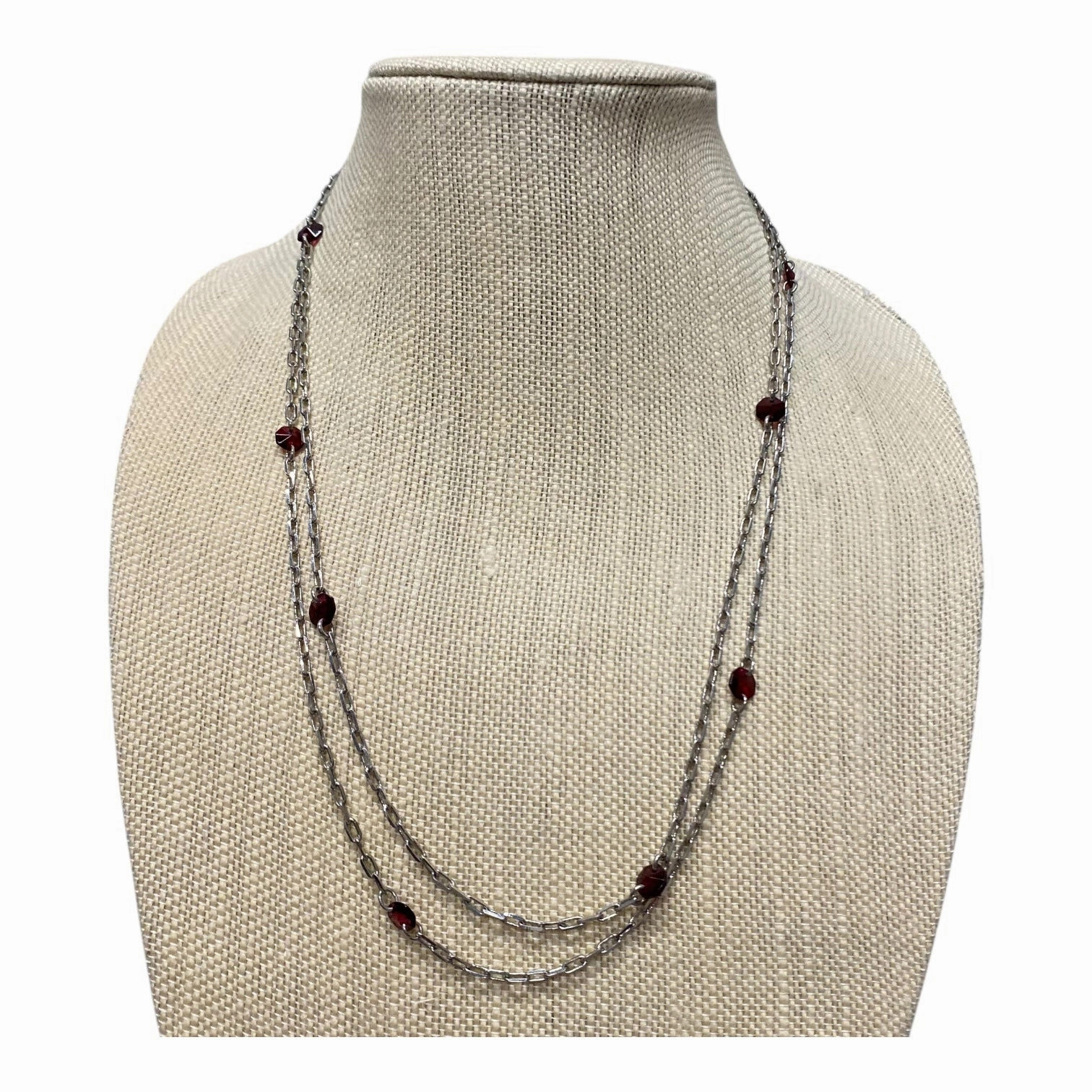 Necklace Layered  In Red