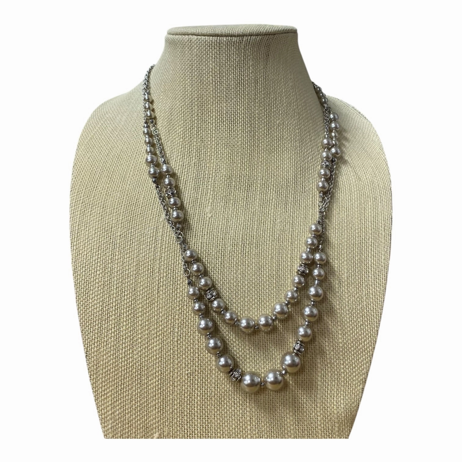 Necklace Layered  In Silver