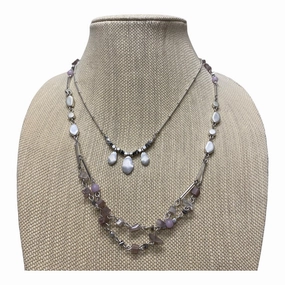 Necklace Layered  In Silver