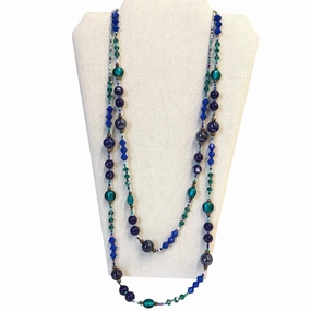 Necklace Other In Blue & Green
