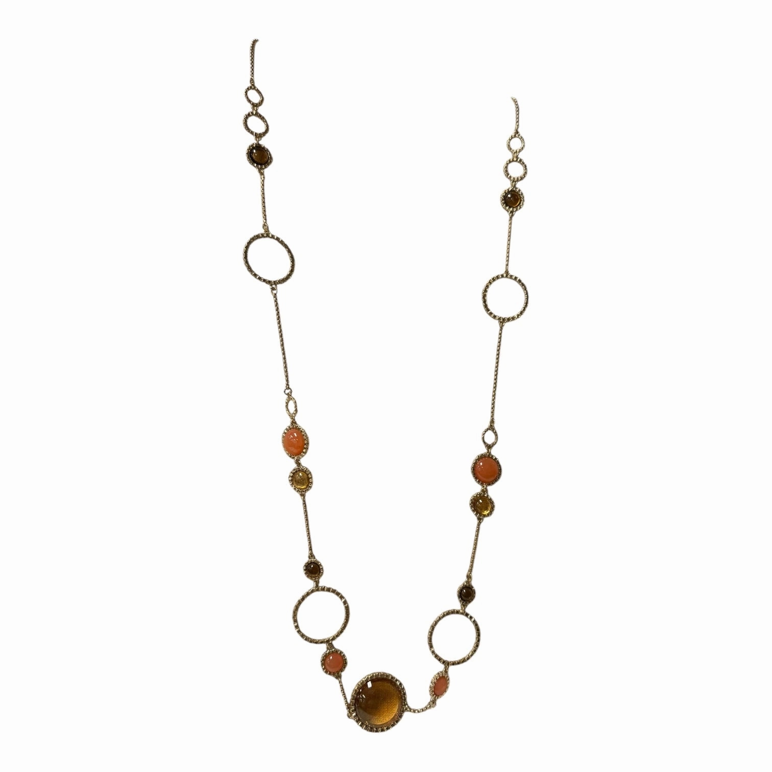 Necklace Other In Gold & Orange