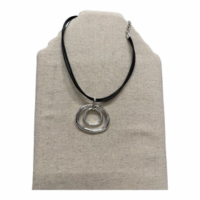 Necklace Pendant By Chicos In Black & Silver